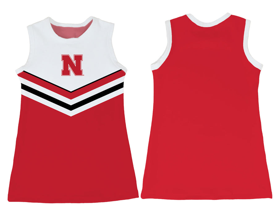 University of Nebraska Huskers Sleeveless Cheerleader A Line Dress White and Red - Vive La Fête - Online Apparel Store