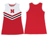 University of Nebraska Huskers Sleeveless Cheerleader A Line Dress White and Red - Vive La Fête - Online Apparel Store