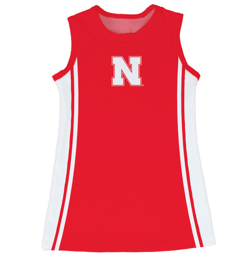 University of Nebraska Huskers Sleeveless Cheerleader A Line Dress Red