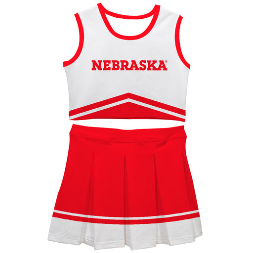 University of Nebraska Huskers Vive La Fete Game Day White and Red Sleeveless Chearleader Set
