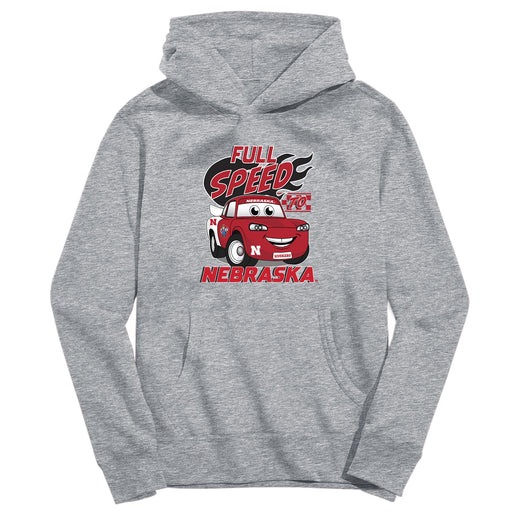 University of Nebraska Huskers Full Speed Heather Grey Cotton Youth Hoodie