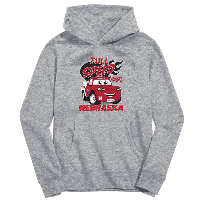 University of Nebraska Huskers Full Speed Heather Grey Cotton Youth Hoodie