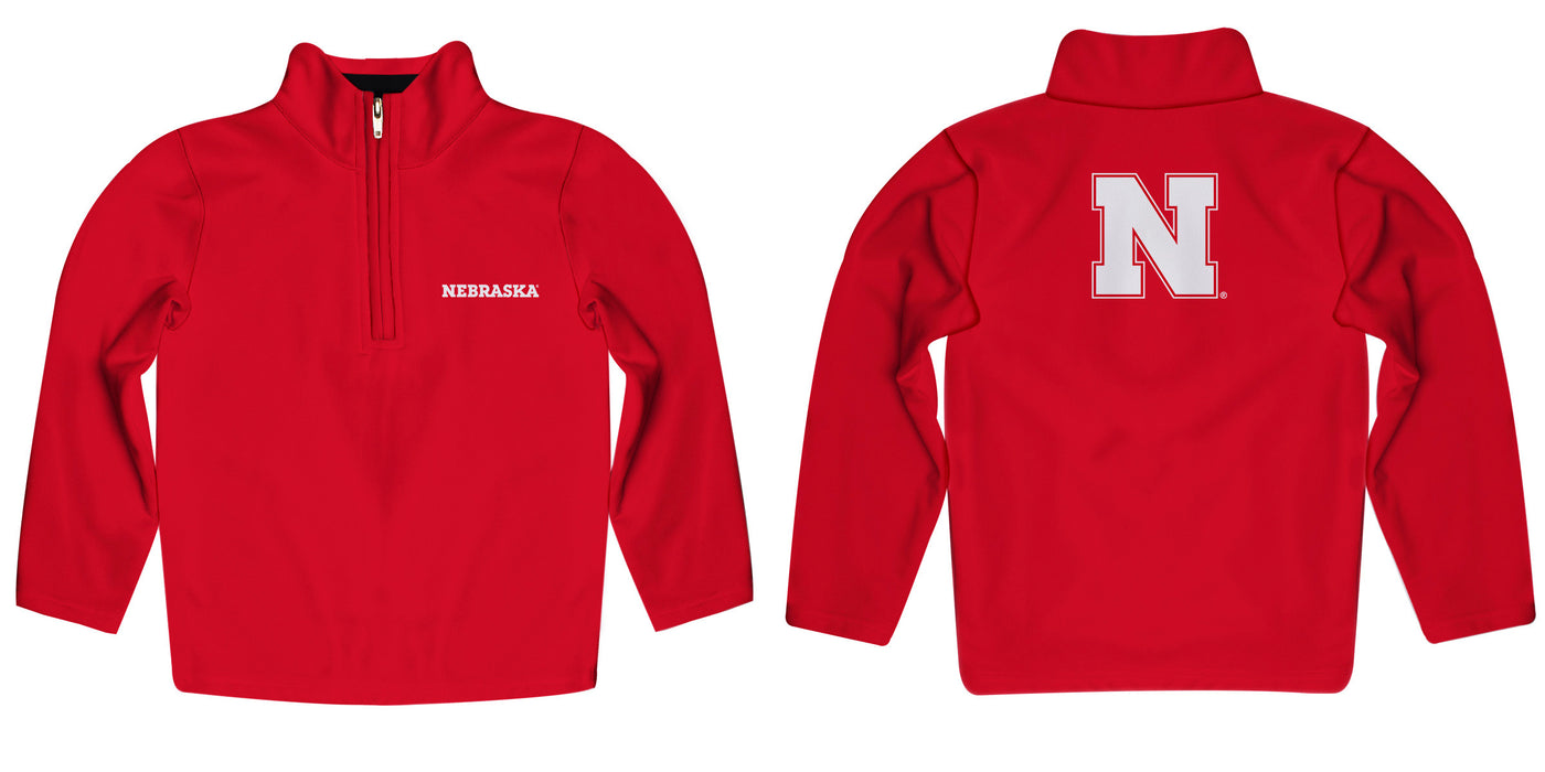 University of Nebraska Huskers Vive La Fete Game Day Solid Red Quarter Zip Pullover Sleeves - Vive La Fête - Online Apparel Store