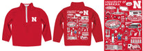 University of Nebraska Huskers Hand Sketched Vive La Fete Impressions Artwork Red Boys Quarter Zip Pullover V1 - Vive La Fête - Online Apparel Store
