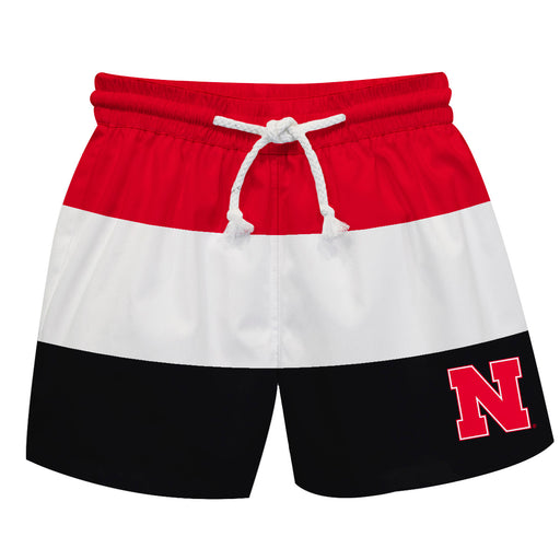 University of Nebraska Huskers Vive La Fete Red Stripes Swimtrunks V1