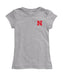 University of Nebraska Huskers Hand Sketched Vive La Fete Impressions Artwork Grey Girls Cotton Short Sleeve Tee