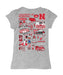 University of Nebraska Huskers Hand Sketched Vive La Fete Impressions Artwork Grey Girls Cotton Short Sleeve Tee - Vive La Fête - Online Apparel Store