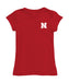 University of Nebraska Huskers Hand Sketched Vive La Fete Impressions Artwork Red Girls Cotton Short Sleeve Tee
