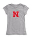 Nebraska Huskers Girl´s Fitted Cotton T-shirt Grey