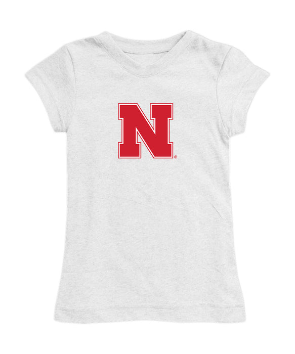 Nebraska Huskers Girl´s Fitted Cotton T-shirt White