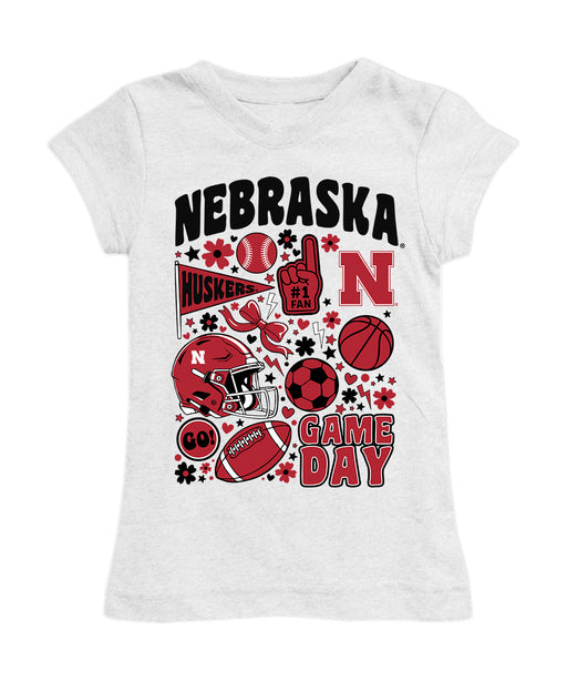 University of Nebraska Huskers Girl´s Fitted Cotton T-shirt White