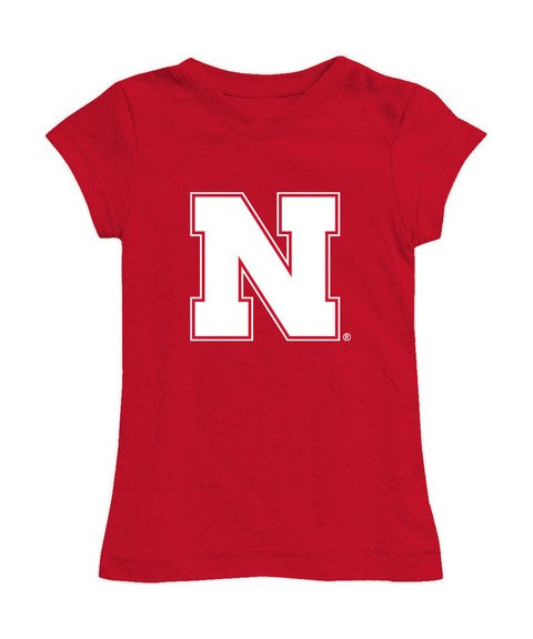 University of Nebraska Girls' Fitted Tee-Shirt Red