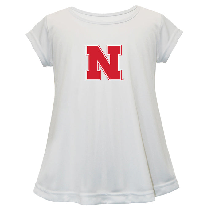Nebraska Huskers Short Sleeve Youth Cotton Top White