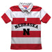 University of Nebraska Huskers Stripes Short Sleeve Polo Box Shirt Red and White - Vive La Fête - Online Apparel Store