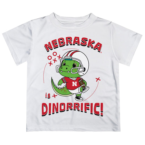 University of Nebraska Huskers Vive La Fete Dinorrific Boys Game Day White Short Sleeve Tee
