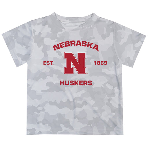 University of Nebraska Huskers T-Shirt CAMO Light Grey by Vive La Fete