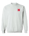 University of Nebraska Huskers Hand Sketched Vive La Fete Impressions White Crew Neck Sweatshirt for Women