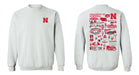 University of Nebraska Huskers Hand Sketched Vive La Fete Impressions Red Crew Neck Sweatshirt for Women - Vive La Fête - Online Apparel Store