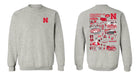 University of Nebraska Huskers Hand Sketched Vive La Fete Impressions Red Crew Neck Sweatshirt for Women - Vive La Fête - Online Apparel Store