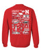 University of Nebraska Huskers Hand Sketched Vive La Fete Impressions Red Crew Neck Sweatshirt for Women - Vive La Fête - Online Apparel Store