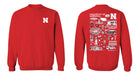 University of Nebraska Huskers Hand Sketched Vive La Fete Impressions Red Crew Neck Sweatshirt for Women - Vive La Fête - Online Apparel Store