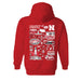 University of Nebraska Huskers Hand Sketched Vive La Fete Impressions Red Hoodies for Women - Vive La Fête - Online Apparel Store