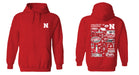 University of Nebraska Huskers Hand Sketched Vive La Fete Impressions Red Hoodies for Women - Vive La Fête - Online Apparel Store