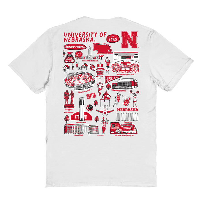 Nebraska Huskers Vive La Fete Impressions Artwork Red Womens Cotton Tshirt - Vive La Fête - Online Apparel Store