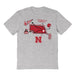 University of Nebraska Huskers Hand Sketched Vive La Fete Impressions Icones Grey T-shirt for Women