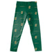 UNC North Carolina at Charlotte Vive La Fete Girls All Over Two Logos Elastic Waist Classic Play Green Leggings Tights