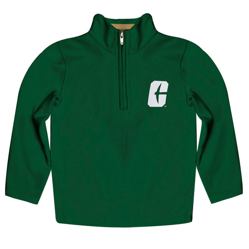 UNC University of North Carolina at Charlotte 49ers  Vive La Fete Game Day Solid Green Quarter Zip Pullover Sleeves