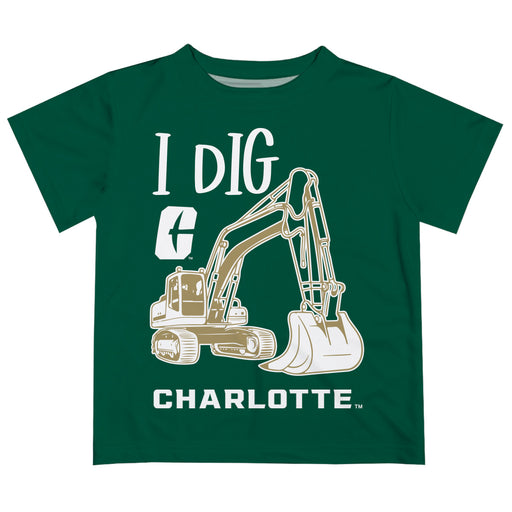 UNC University of North Carolina at Charlotte 49ers  Vive La Fete Excavator Boys Game Day Green Short Sleeve Tee