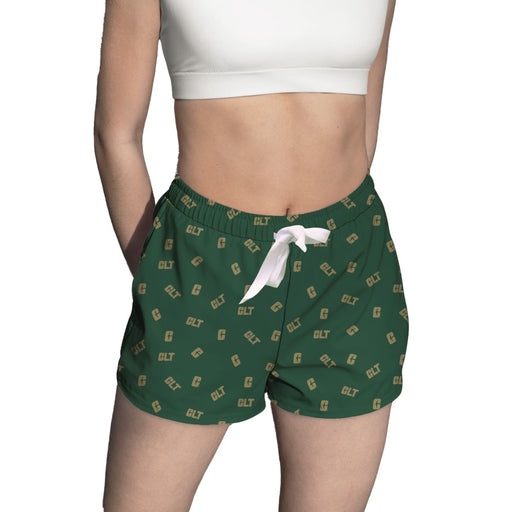UNC Charlotte 49ers Vive La Fete Game Day All Over Logo Women Green Lounge Shorts