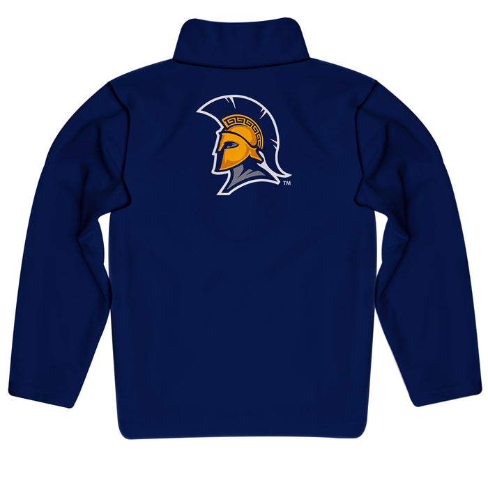 UNC Greensboro Spartans UNCG Vive La Fete Game Day Solid Blue Quarter Zip Pullover Sleeves - Vive La Fête - Online Apparel Store