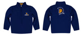 UNC Greensboro Spartans UNCG Vive La Fete Game Day Solid Blue Quarter Zip Pullover Sleeves - Vive La Fête - Online Apparel Store