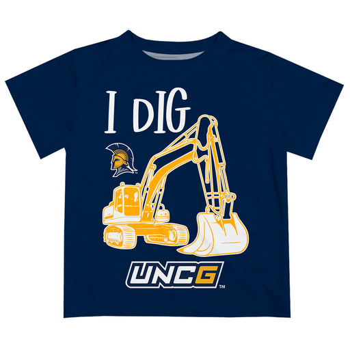UNC Greensboro Spartans UNCG Vive La Fete Excavator Boys Game Day Blue Short Sleeve Tee