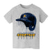 UNC Greensboro Spartans UNCG Original Dripping Baseball Helmet Grey Cotton T-Shirt  by Vive La Fete