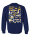 UNC Greensboro Spartans UNCG Hand Sketched Vive La Fete Impressions Artwork Navy Crew Neck Sweatshirt for Women - Vive La Fête - Online Apparel Store