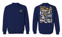 UNC Greensboro Spartans UNCG Hand Sketched Vive La Fete Impressions Artwork Navy Crew Neck Sweatshirt for Women - Vive La Fête - Online Apparel Store