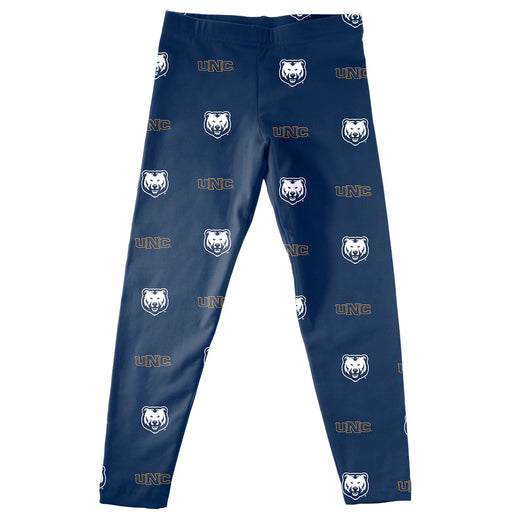 Northern Colorado Bears Vive La Fete Girls Game Day All Over Two Logos Elastic Waist Classic Play Blue Leggings Tights