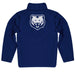 University of Northern Colorado Bears UNC Vive La Fete Game Day Solid Blue Quarter Zip Pullover Sleeves - Vive La Fête - Online Apparel Store