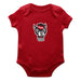 North Carolina State Wolfpacks Cotton Short Sleeve Bodysuit Red