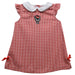 North Carolina State University Embroidered Red Cardinal Gingham A Line Dress