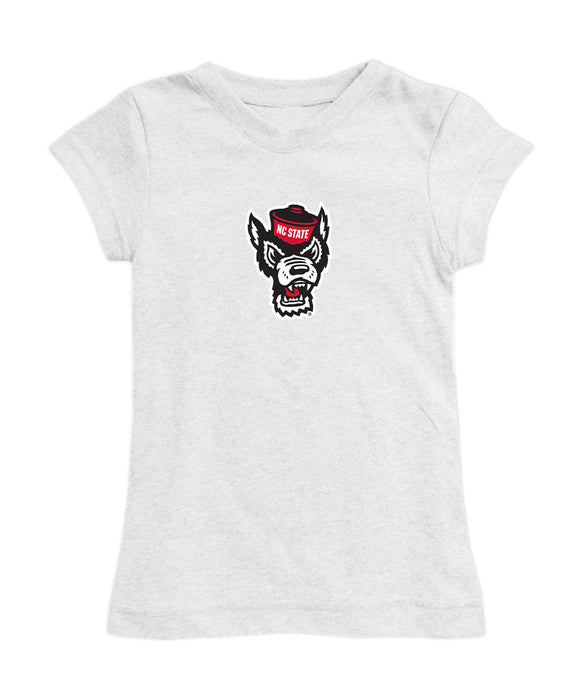 North Carolina State Wolfpacks Girl´s Fitted Cotton T-shirt White
