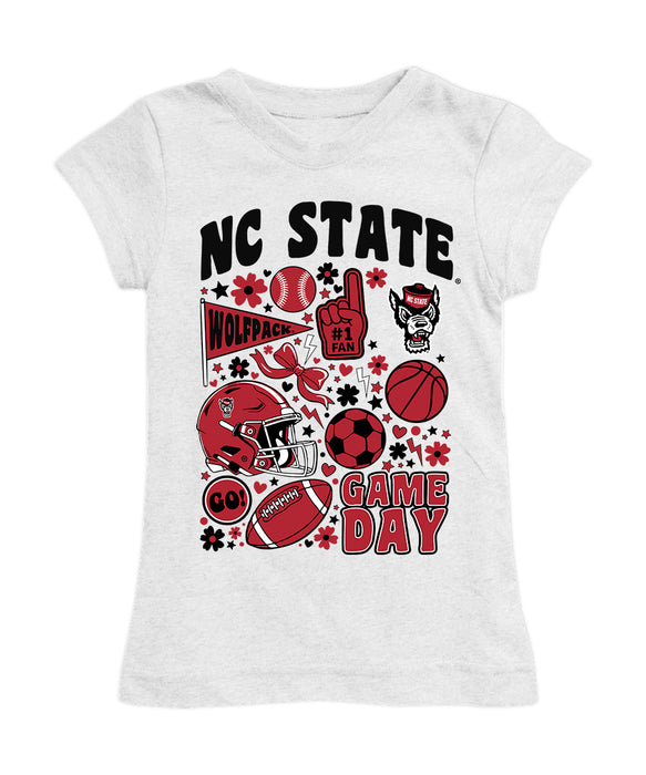 NC State Wolfpack Girl´s Fitted Cotton T-shirt White