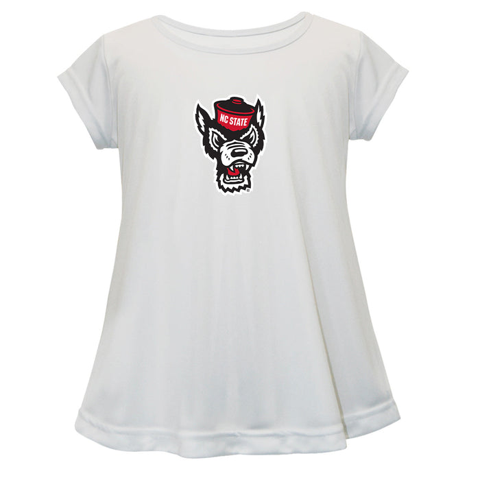 North Carolina State Wolfpacks Short Sleeve Youth Cotton Top White