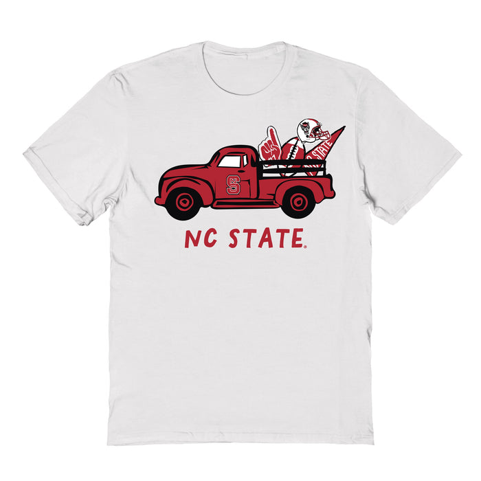 North Carolina State Wolfpacks Hand Sketched Vive La Fete Impressions Truck Kids White Cotton T-shirt