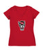 North Carolina State Wolfpacks Women's V-neck Fitted Cotton T-Shirt Red