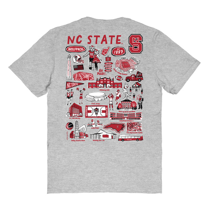 North Carolina State Wolfpacks Vive La Fete Impressions Artwork Red Womens Cotton Tshirt - Vive La Fête - Online Apparel Store