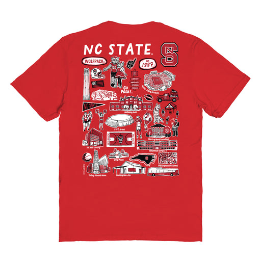North Carolina State Wolfpacks Vive La Fete Impressions Artwork Red Womens Cotton Tshirt - Vive La Fête - Online Apparel Store